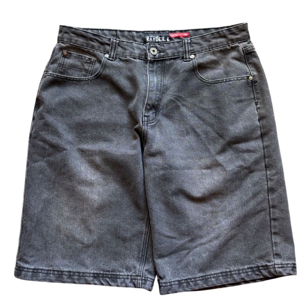 Y2K Kayden K Black Denim Jean Shorts Jorts Loose Fit Baggy 36